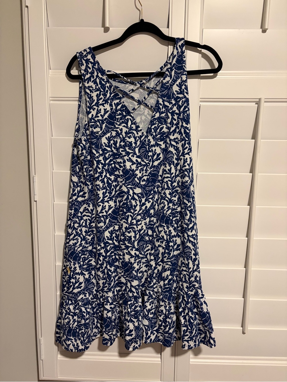 Lilly Pulitzer Navy and White Kristin Flounce Dress - Picture 3 of 5